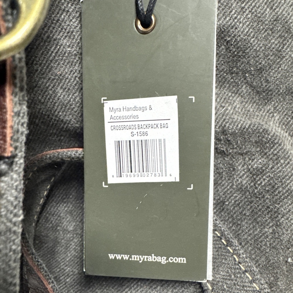 Myra Bag Leather Canvas Hair On Western-Southwest Cow Backpack NWT - Picture 5 of 5
